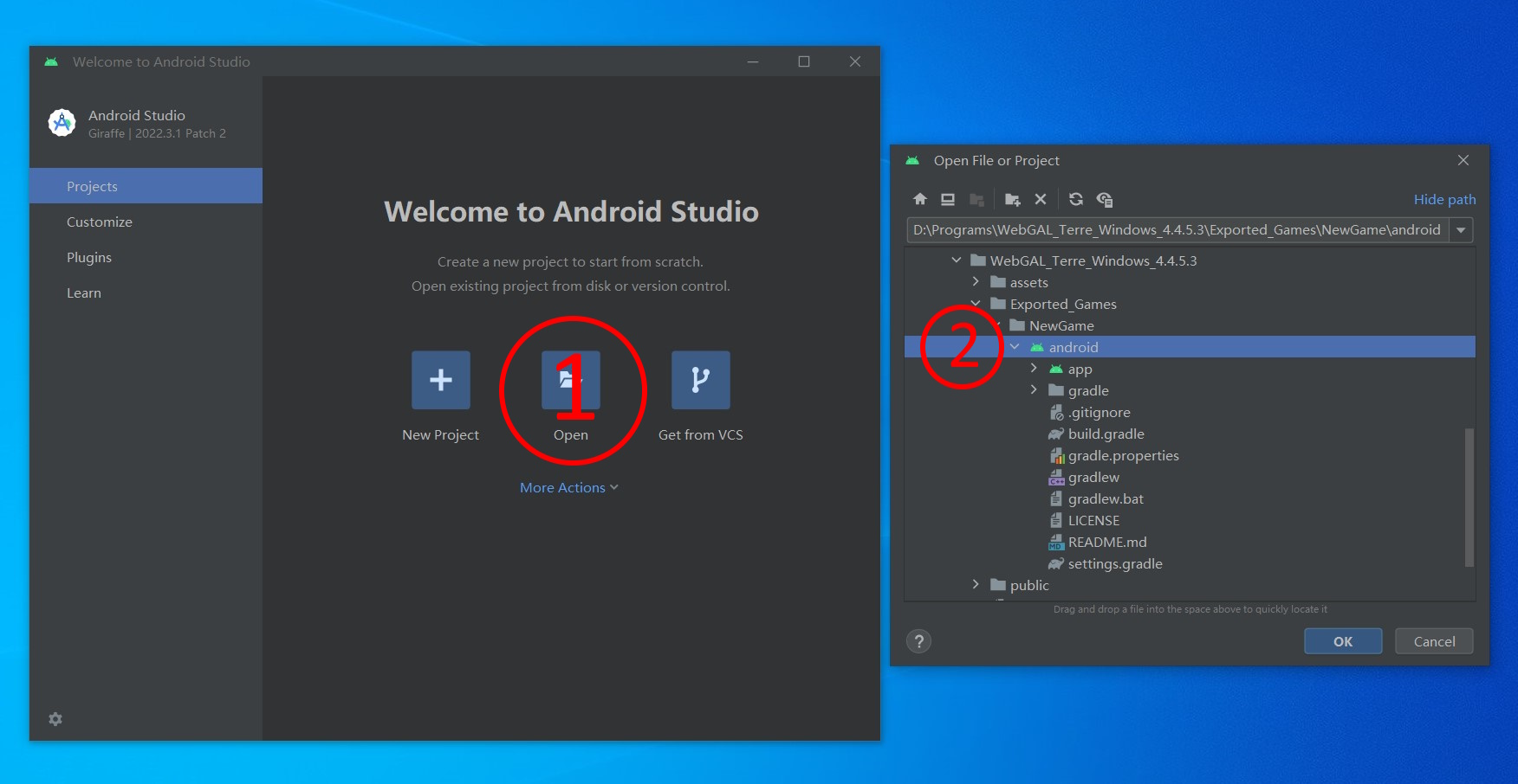 Open the project in Android Studio